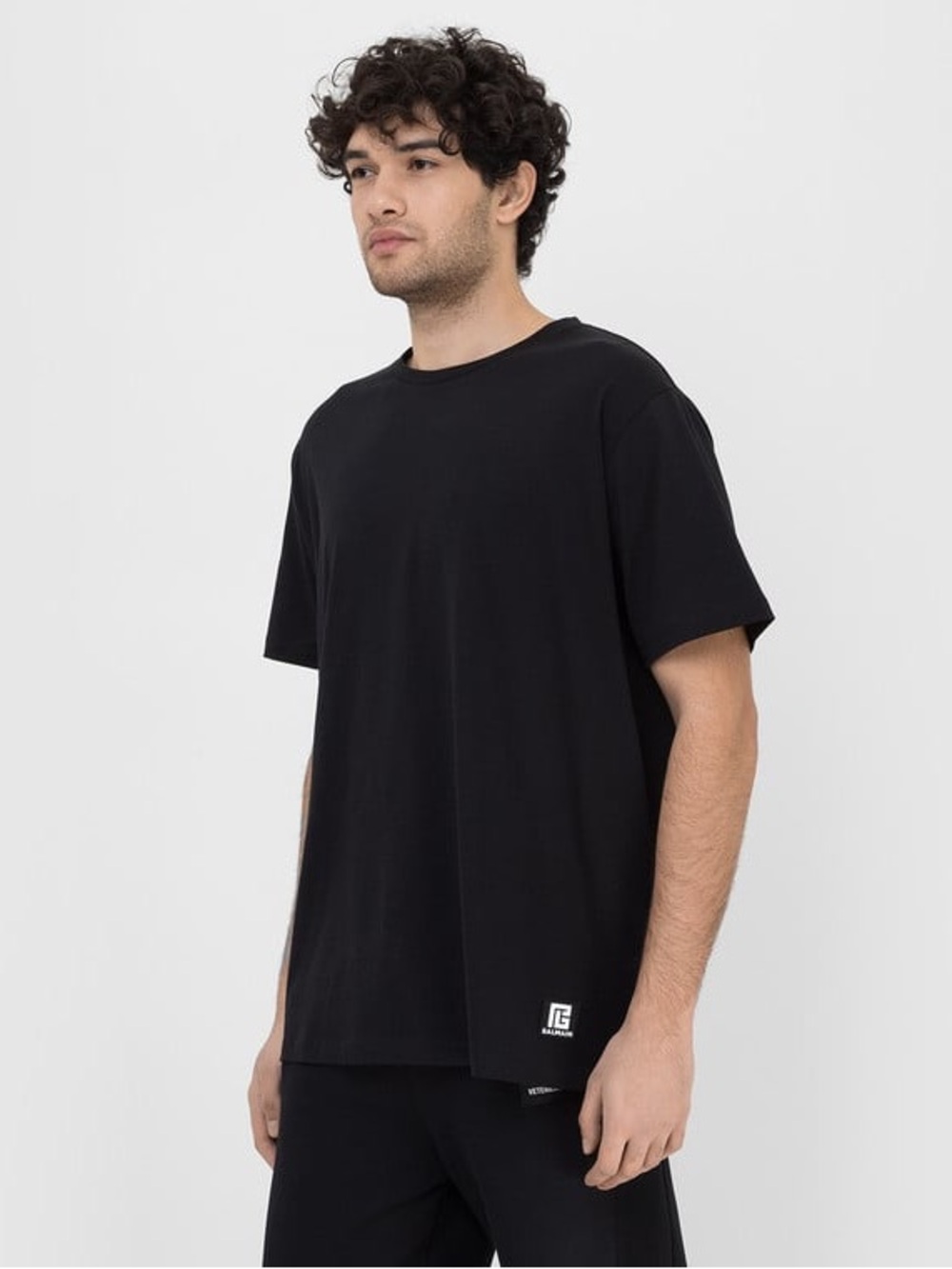 Balmain Men's Black Tshirt with Logo print